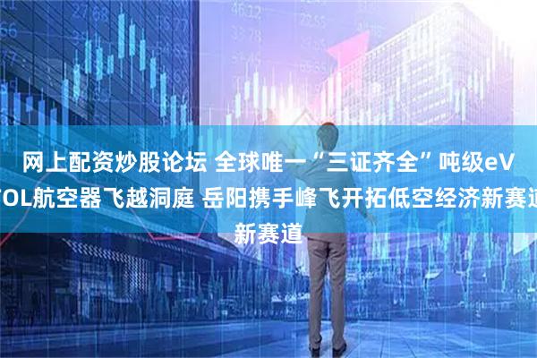 网上配资炒股论坛 全球唯一“三证齐全”吨级eVTOL航空器飞越洞庭 岳阳携手峰飞开拓低空经济新赛道